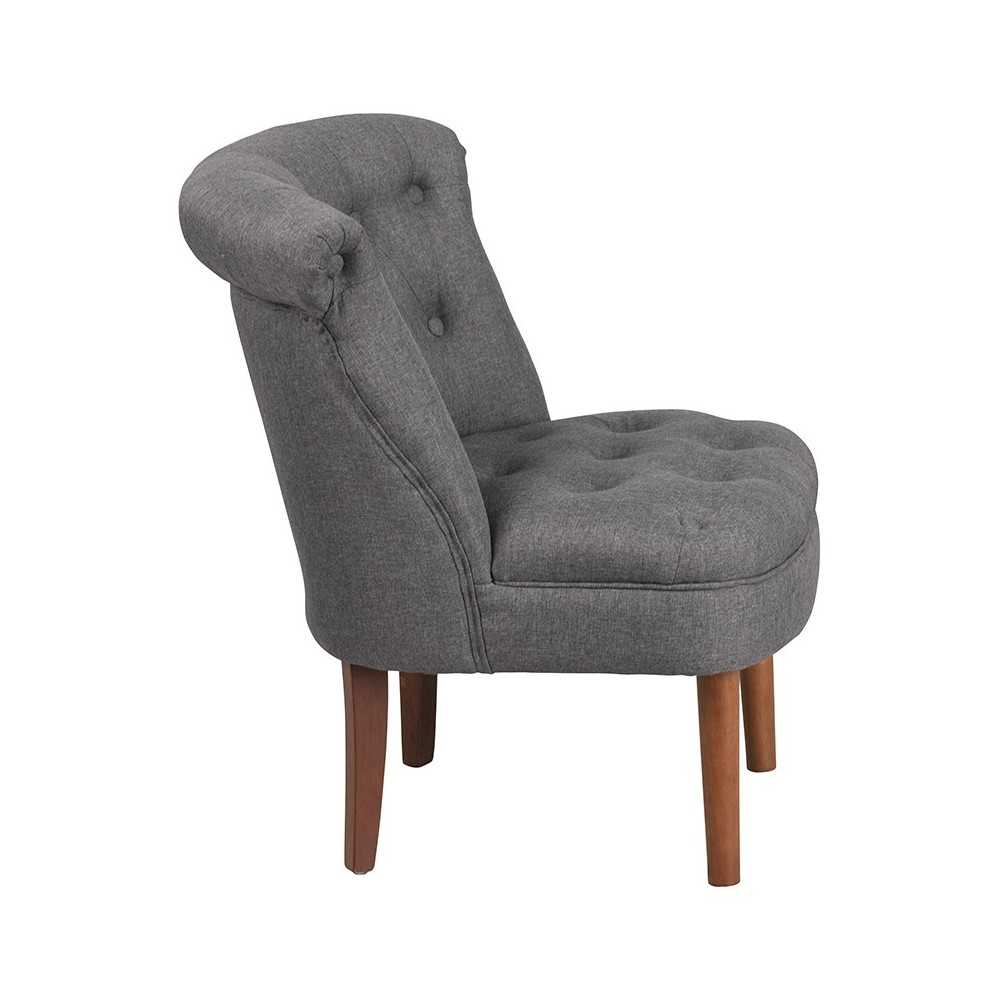 Gray Fabric Tufted Chair
