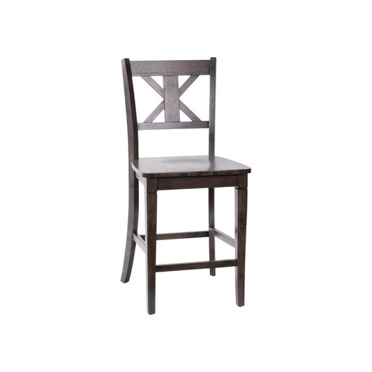 Gwendolyn Commercial Modern Counter Height Barstool in Gray Wash Walnut