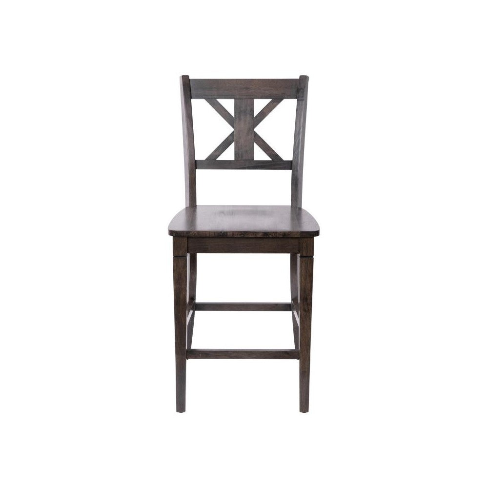 Gwendolyn Commercial Modern Counter Height Barstool in Gray Wash Walnut