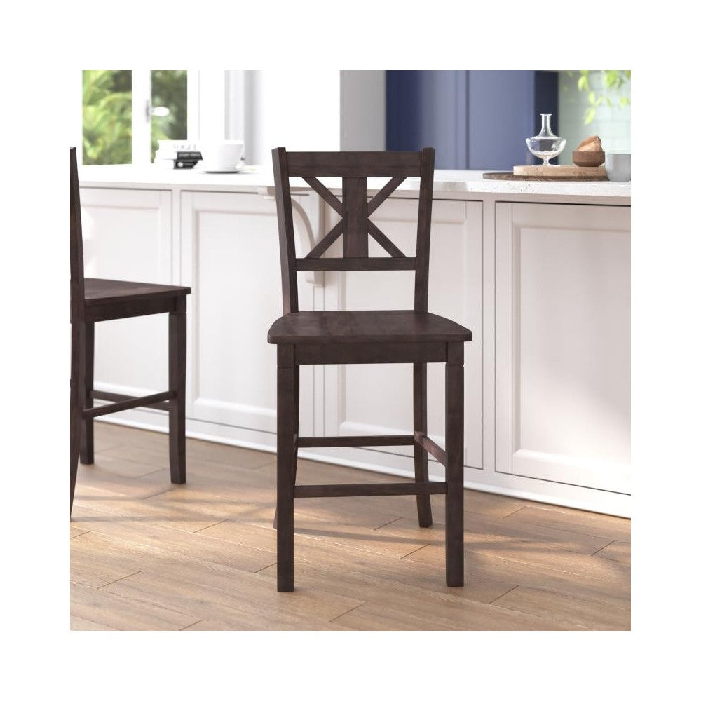 Gwendolyn Commercial Modern Counter Height Barstool in Gray Wash Walnut