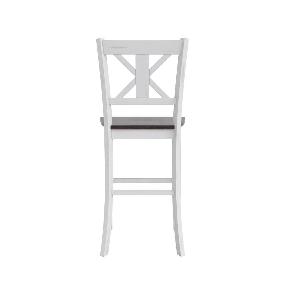 Gwendolyn Commercial Modern Farmhouse Barstool - Antique White Wash