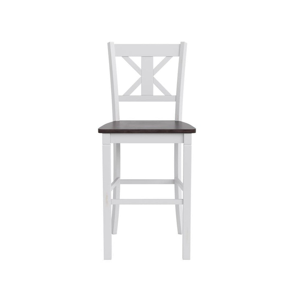 Gwendolyn Commercial Modern Farmhouse Barstool - Antique White Wash