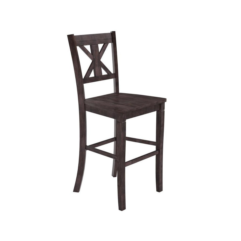 Gwendolyn Commercial Modern Farmhouse Barstool in Gray Wash Walnut