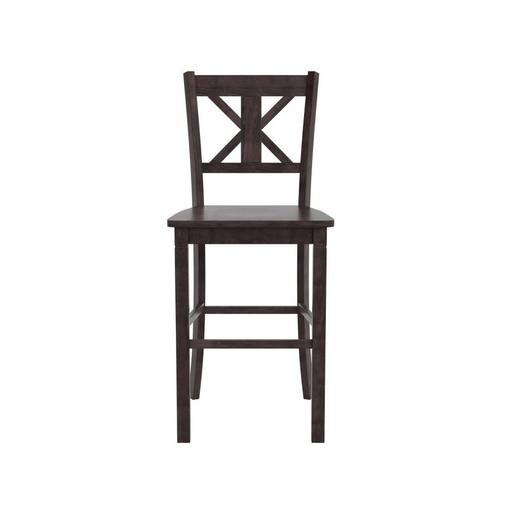 Gwendolyn Commercial Modern Farmhouse Barstool in Gray Wash Walnut