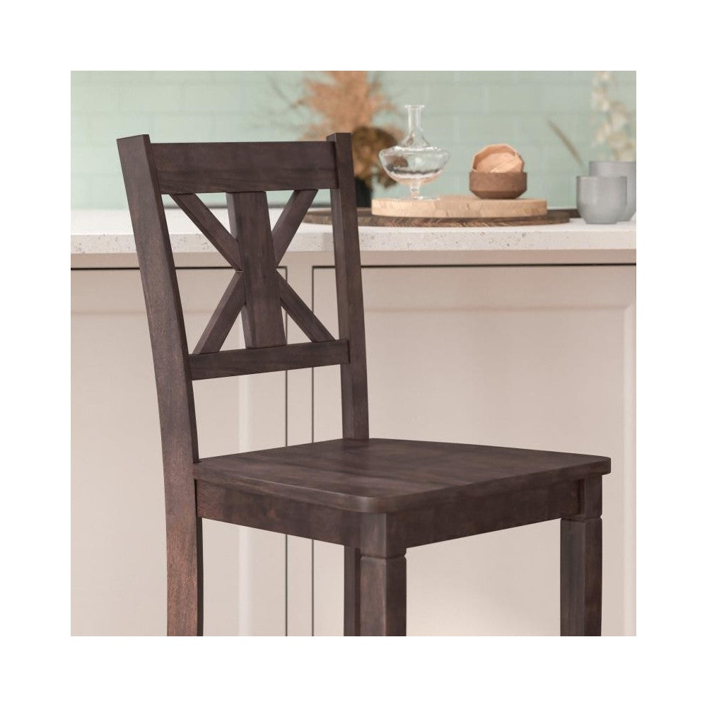 Gwendolyn Commercial Modern Farmhouse Barstool in Gray Wash Walnut