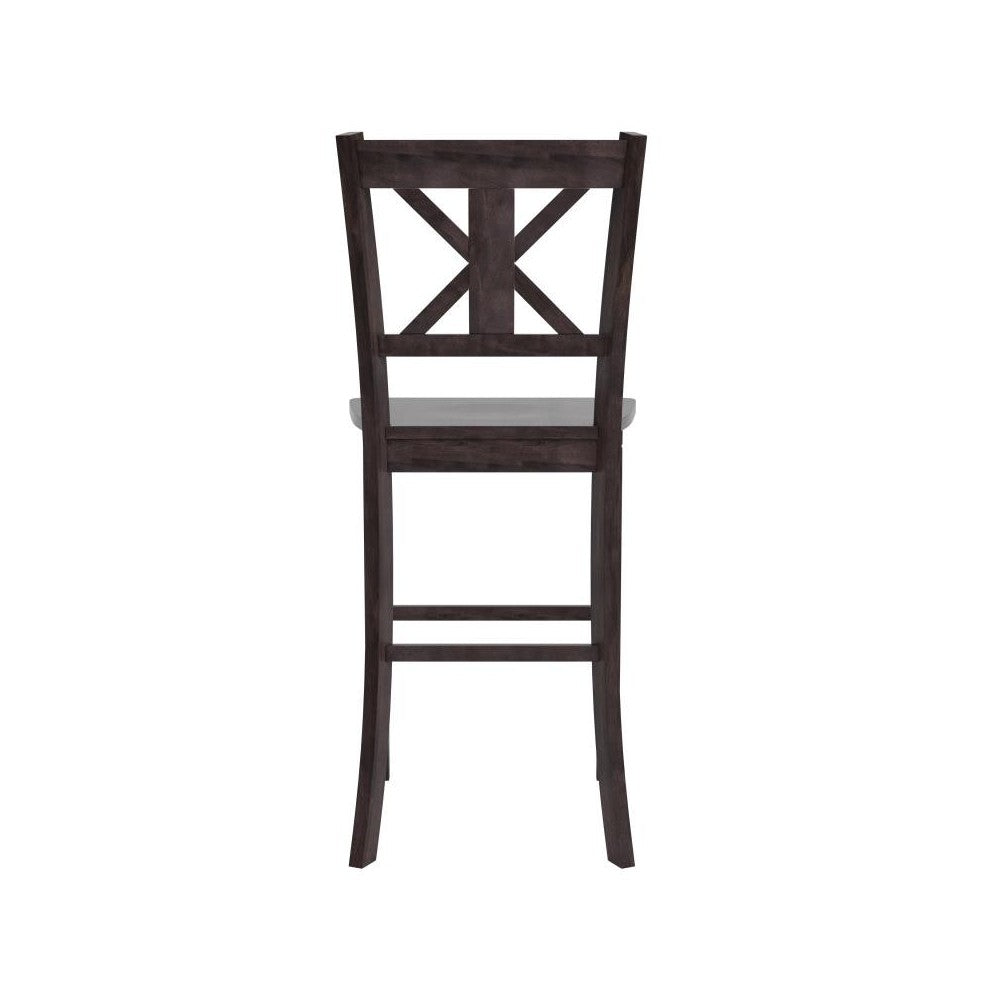 Gwendolyn Commercial Modern Farmhouse Barstool in Gray Wash Walnut