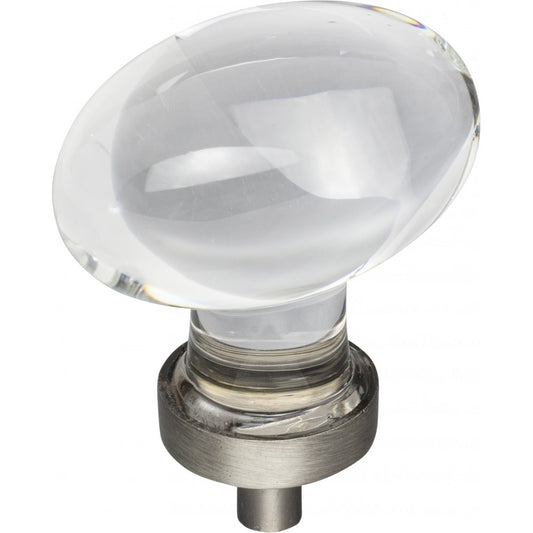 1-3/8" Overall Length Brushed Pewter Rectangle Anwick Cabinet Knob