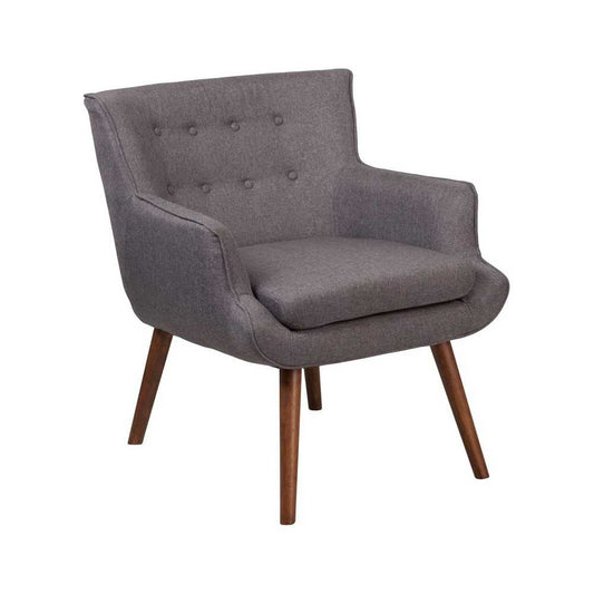 HERCULES Hayes Series Gray Fabric Tufted Arm Chair