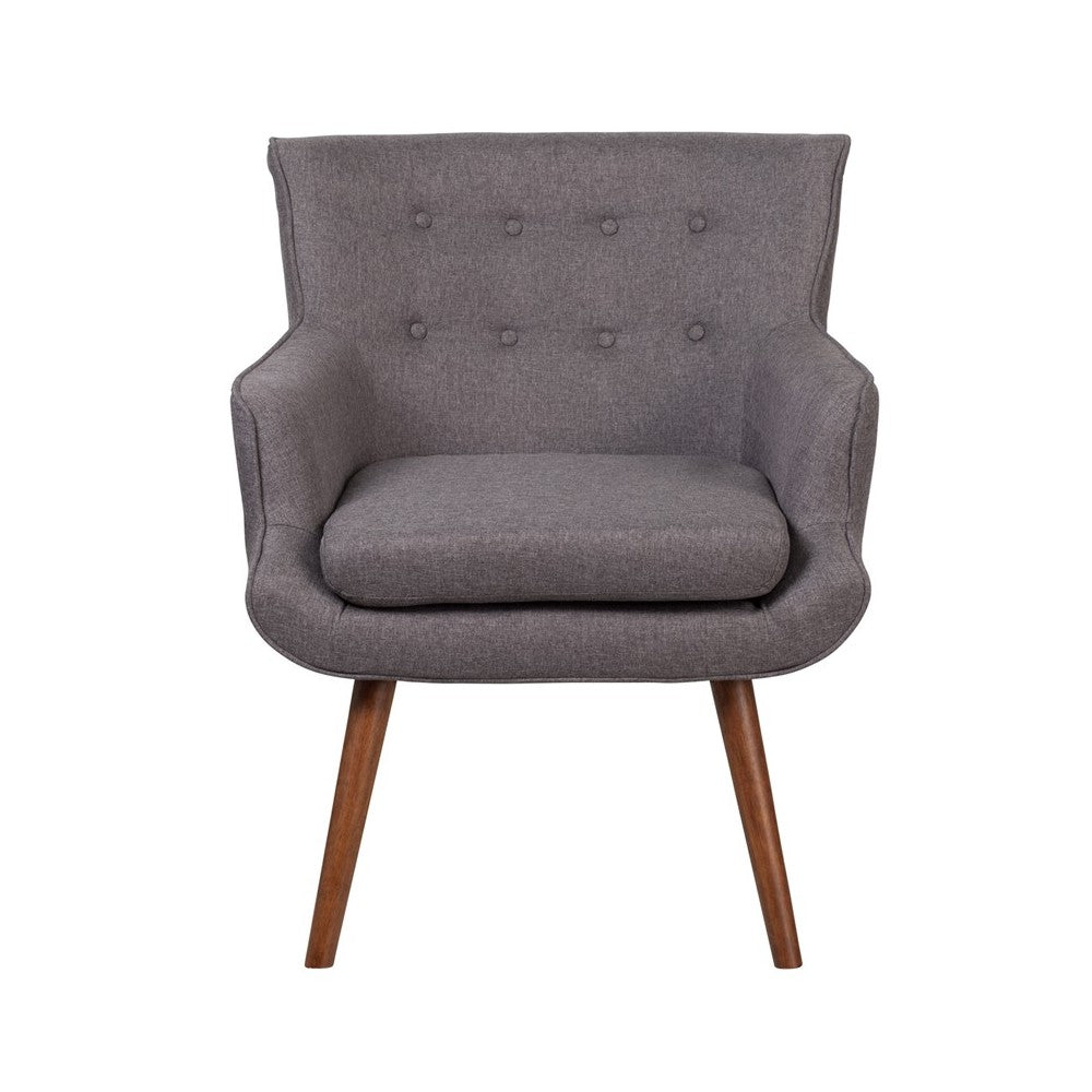 HERCULES Hayes Series Gray Fabric Tufted Arm Chair