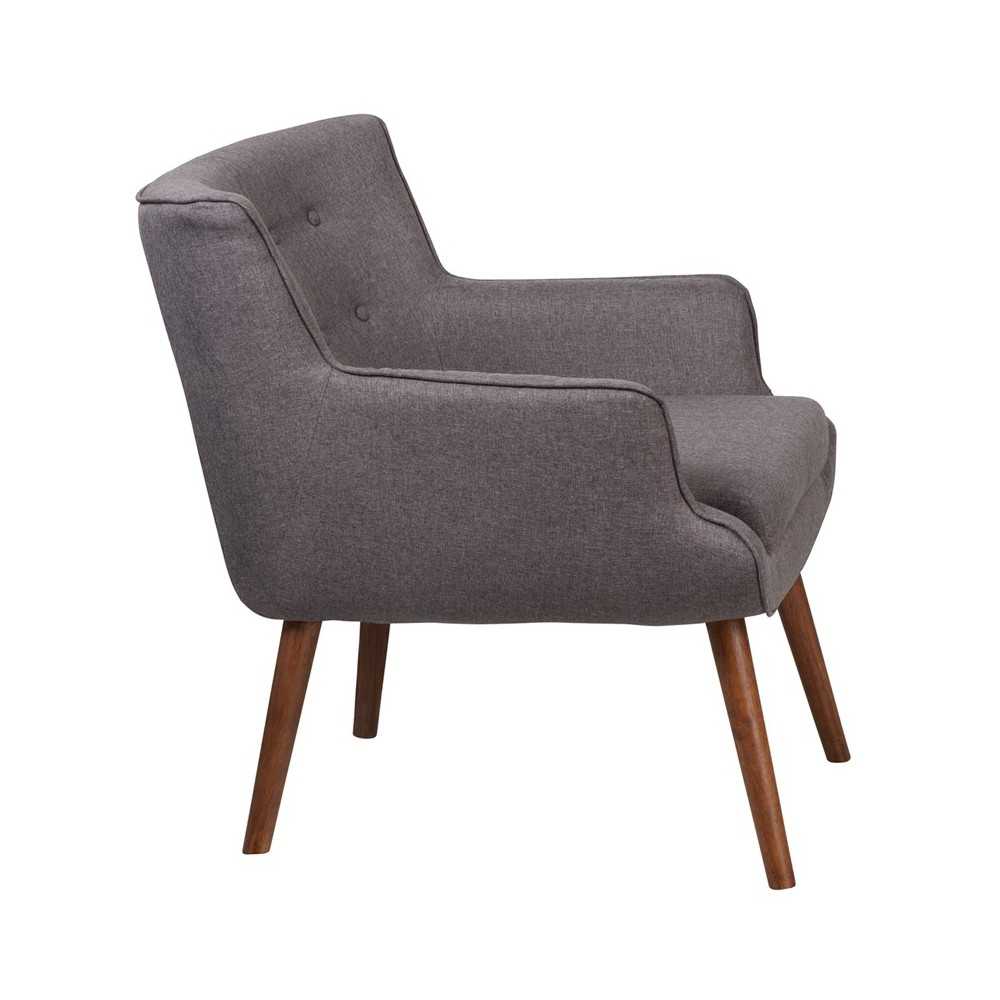 HERCULES Hayes Series Gray Fabric Tufted Arm Chair