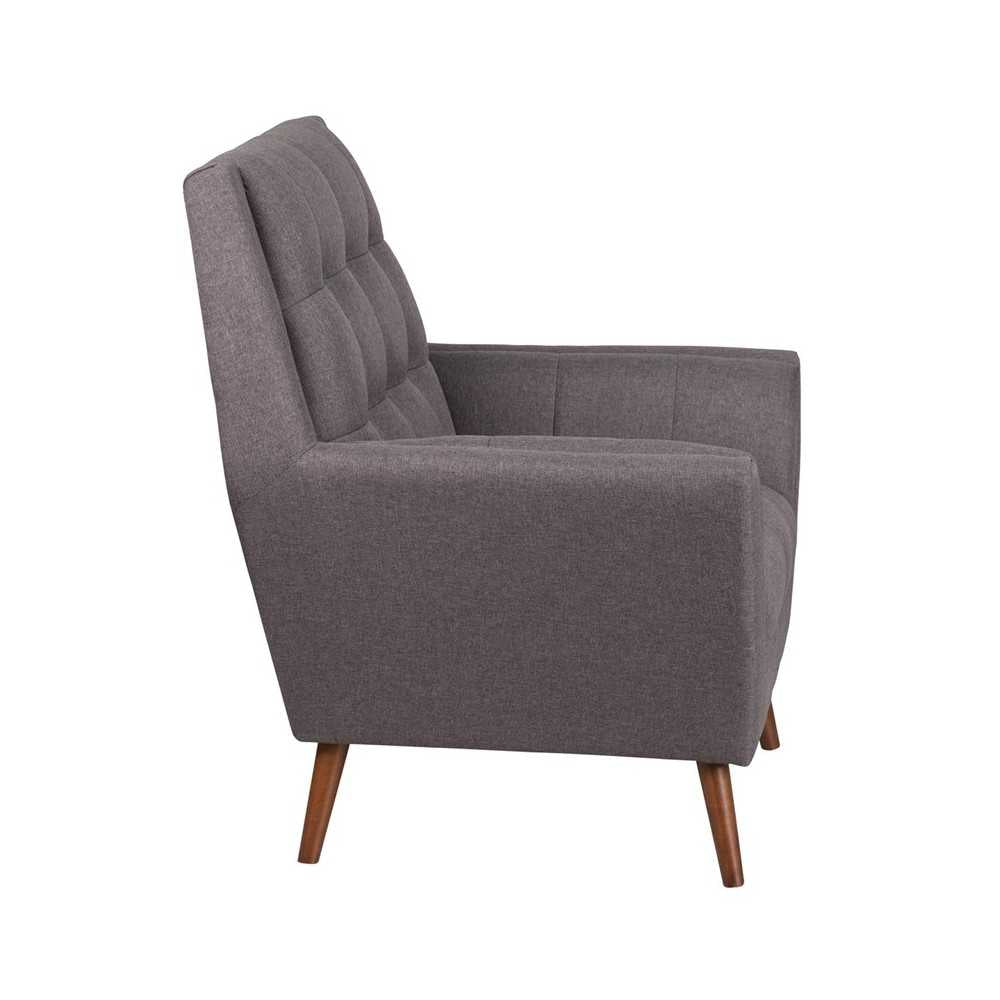 HERCULES Kensington Series Contemporary Gray Fabric Tufted Arm Chair