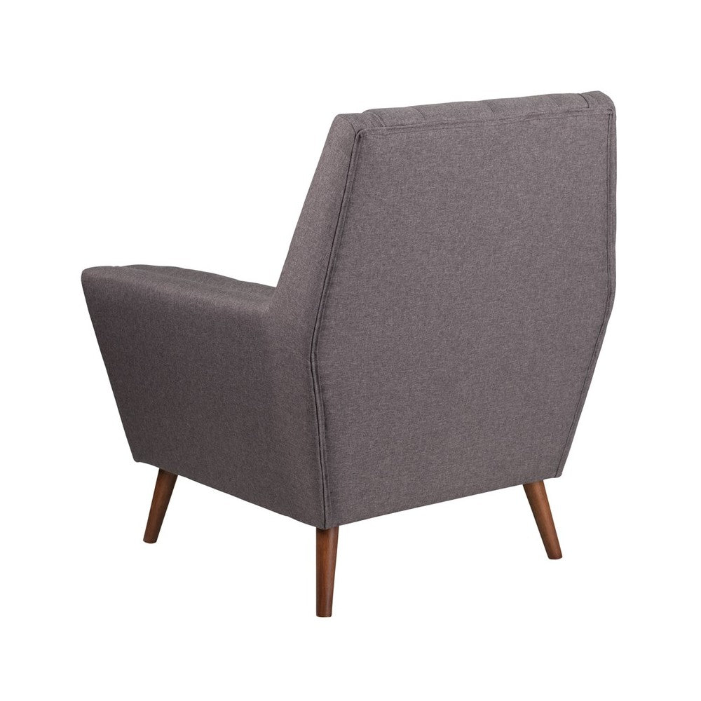 HERCULES Kensington Series Contemporary Gray Fabric Tufted Arm Chair