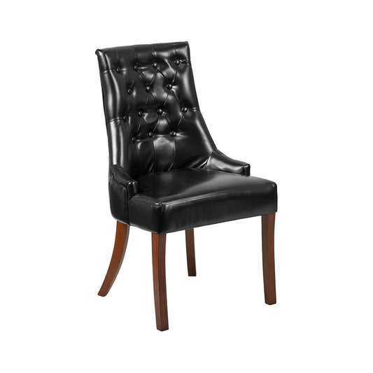 HERCULES Paddington Series Black LeatherSoft Tufted Chair
