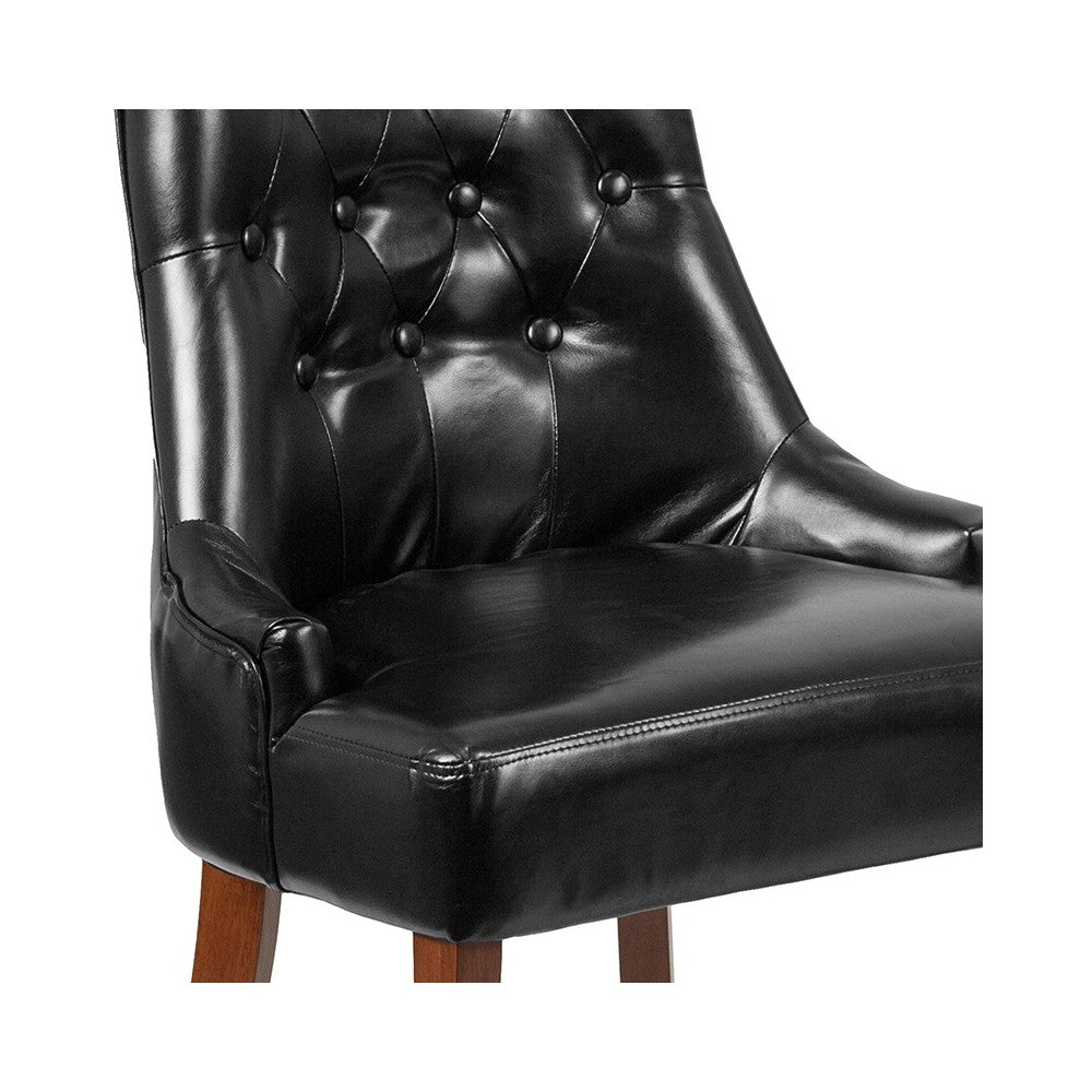 HERCULES Paddington Series Black LeatherSoft Tufted Chair
