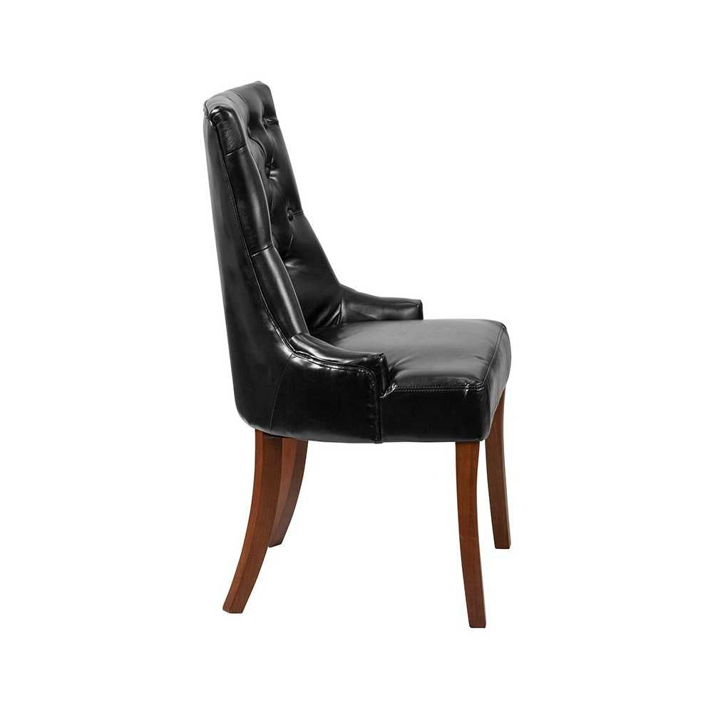 HERCULES Paddington Series Black LeatherSoft Tufted Chair