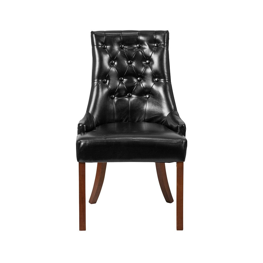HERCULES Paddington Series Black LeatherSoft Tufted Chair