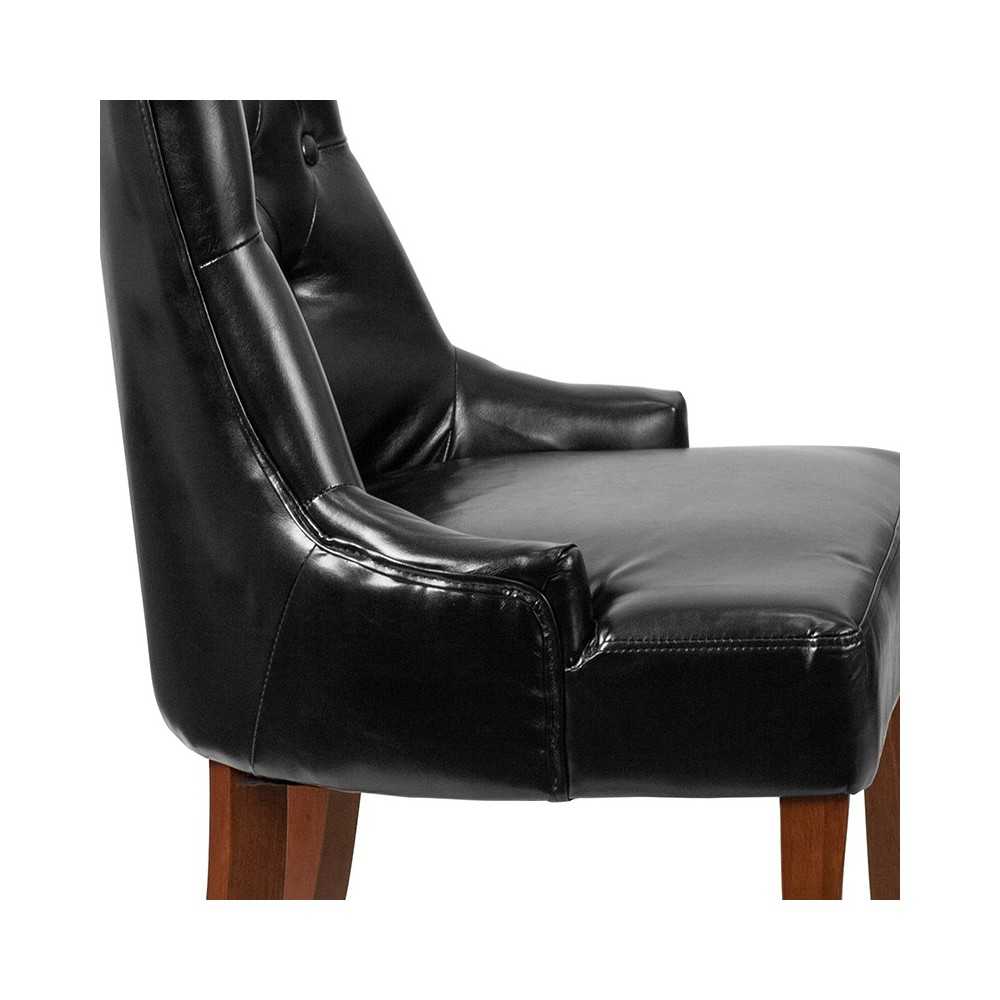 HERCULES Paddington Series Black LeatherSoft Tufted Chair