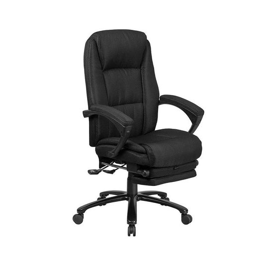 High Back Black Fabric Executive Reclining Ergonomic Swivel Office Chair with Comfort Coil Seat Springs and Arms