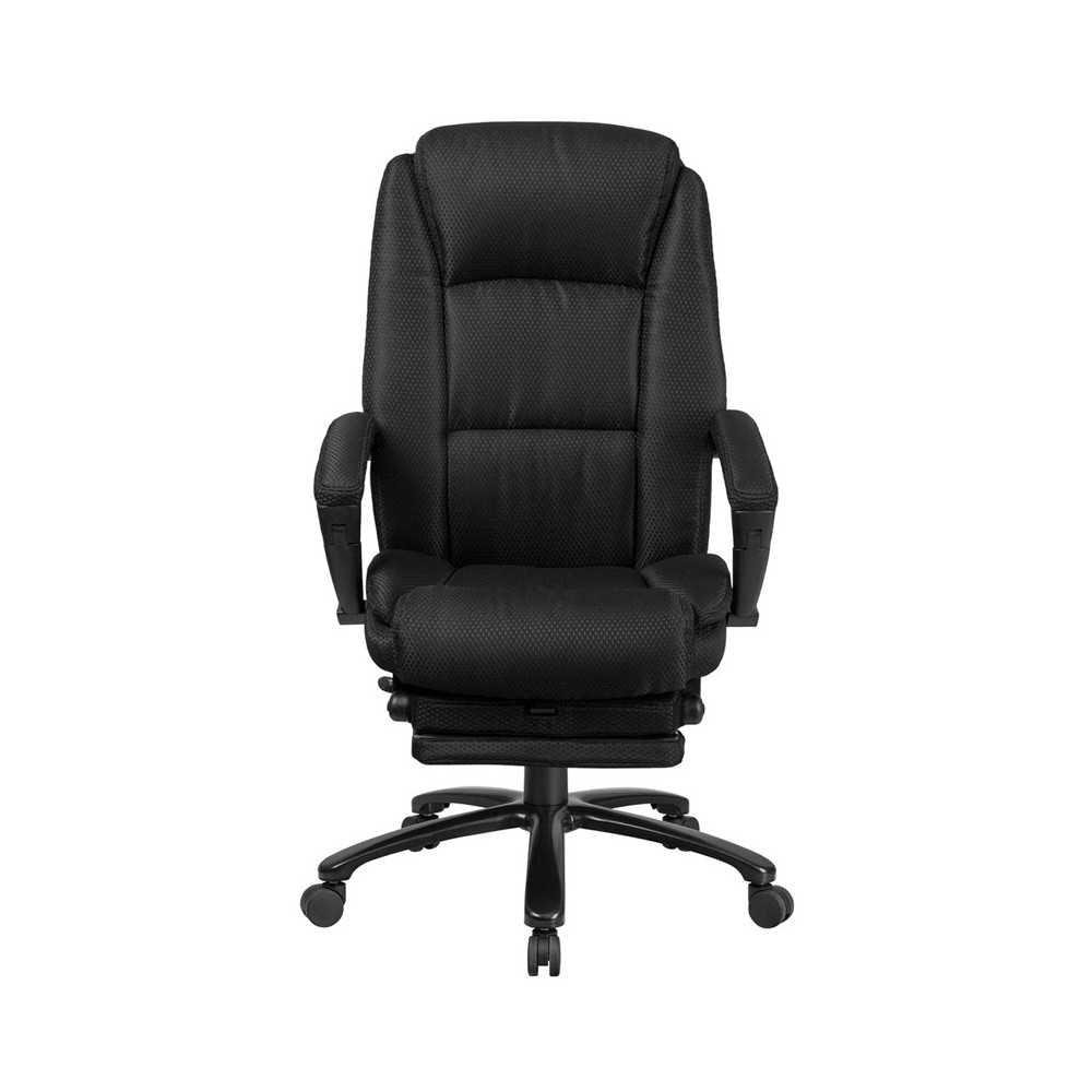 High Back Black Fabric Executive Reclining Ergonomic Swivel Office Chair with Comfort Coil Seat Springs and Arms