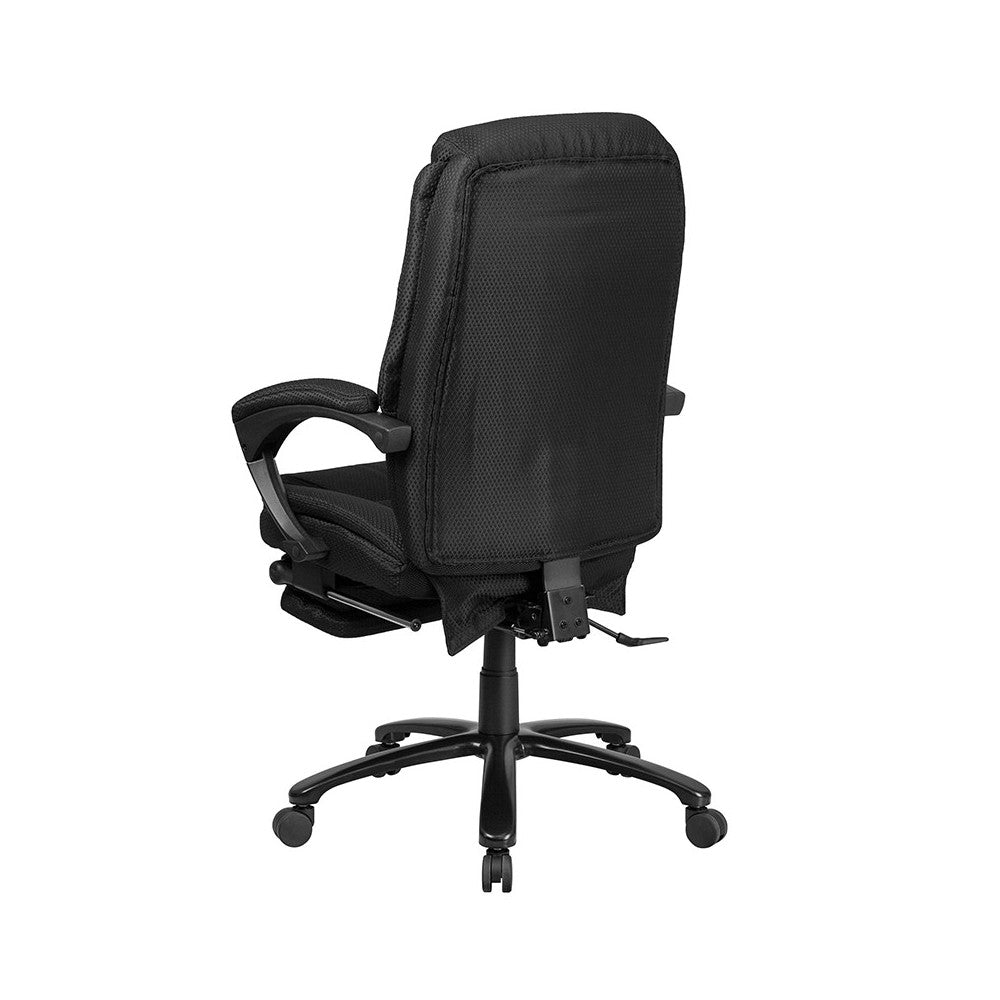 High Back Black Fabric Executive Reclining Ergonomic Swivel Office Chair with Comfort Coil Seat Springs and Arms