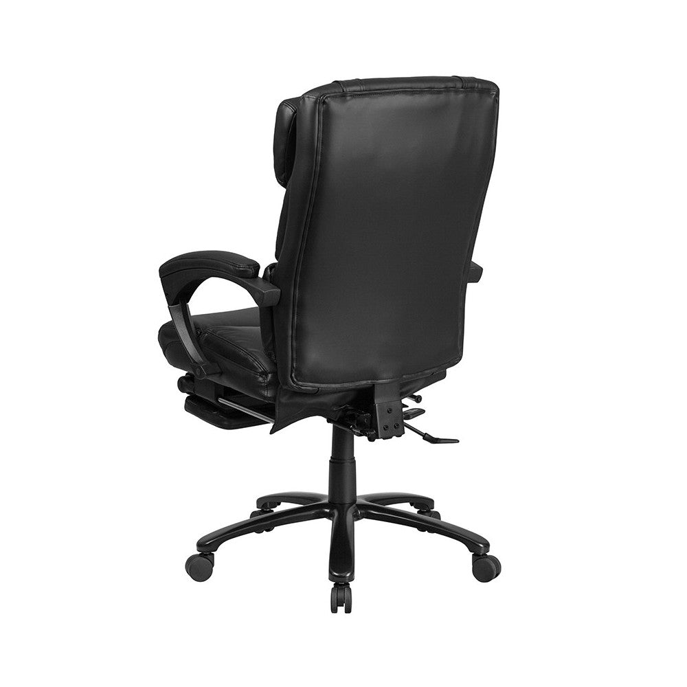 High Back Black LeatherSoft Executive Reclining Ergonomic Office Chair with Adjustable Headrest, Coil Seat Springs and Arms