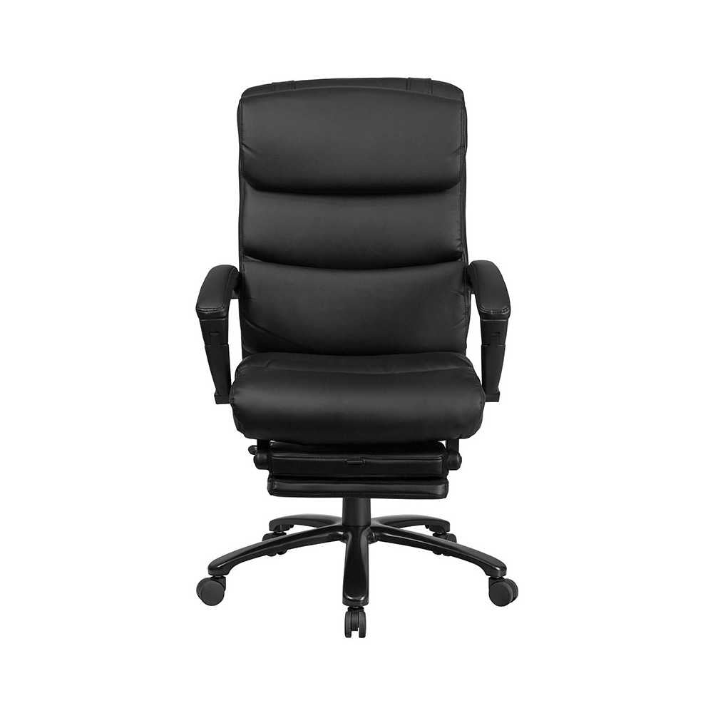 High Back Black LeatherSoft Executive Reclining Ergonomic Office Chair with Adjustable Headrest, Coil Seat Springs and Arms