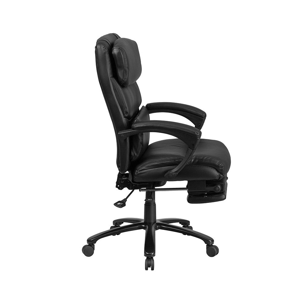 High Back Black LeatherSoft Executive Reclining Ergonomic Office Chair with Adjustable Headrest, Coil Seat Springs and Arms