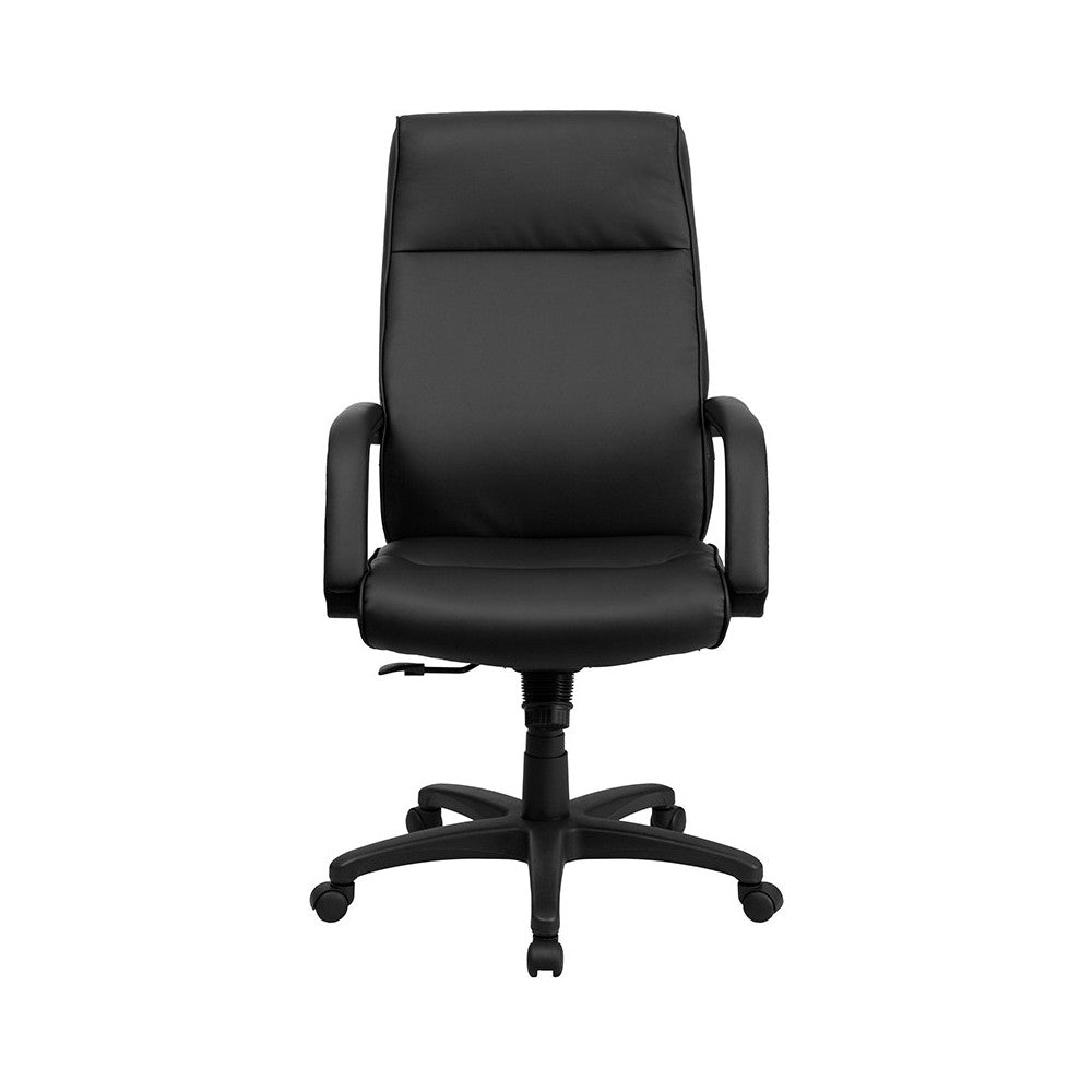 High Back Black LeatherSoft Executive Swivel Ergonomic Office Chair with Memory Foam Padding and Arms