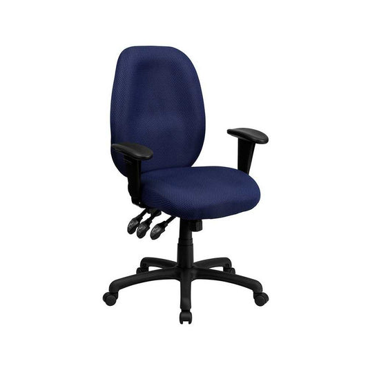 High Back Navy Fabric Multifunction Ergonomic Executive Swivel Office Chair with Adjustable Arms