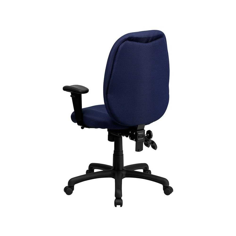 High Back Navy Fabric Multifunction Ergonomic Executive Swivel Office Chair with Adjustable Arms