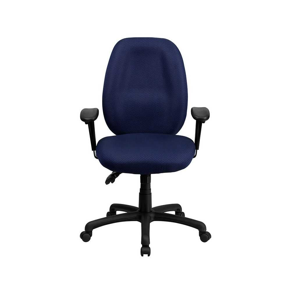 High Back Navy Fabric Multifunction Ergonomic Executive Swivel Office Chair with Adjustable Arms