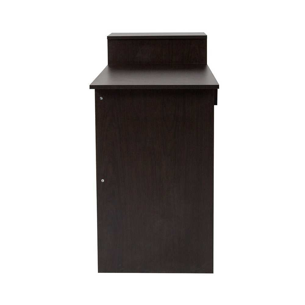 Highland Park Espresso Wood Grain Finish Computer Desk with Shelves and Drawer