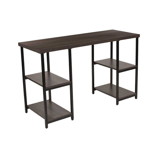 Homewood Collection Driftwood Finish Console Table with Black Metal Frame