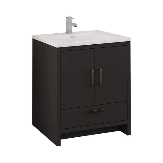 Imperia 30 Dark Gray Oak Free Standing Bathroom Cabinet w/ Integrated Sink