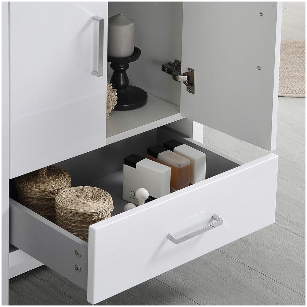 Imperia 30 Glossy White Free Standing Modern Bathroom Cabinet w/ Integrated Sink