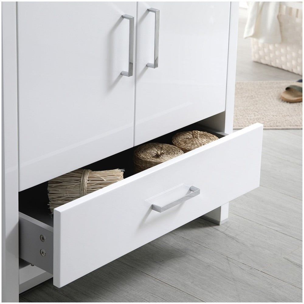 Imperia 30 Glossy White Free Standing Modern Bathroom Vanity w/ Medicine Cabinet
