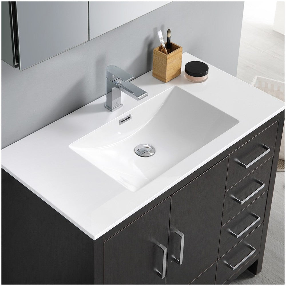 Imperia 36 Dark Gray Free Standing Bathroom Vanity w/ Medicine Cabinet - Right