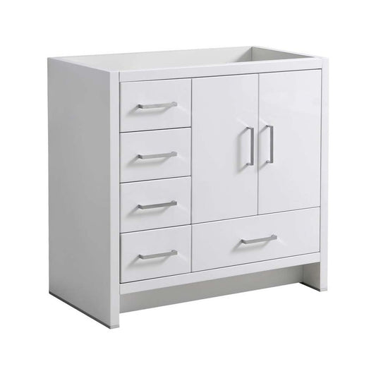 Imperia 36" Glossy White Free Standing Modern Bathroom Cabinet - Left Version