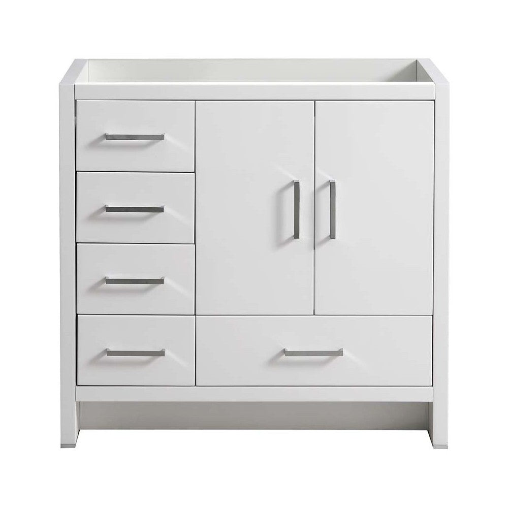 Imperia 36" Glossy White Free Standing Modern Bathroom Cabinet - Left Version