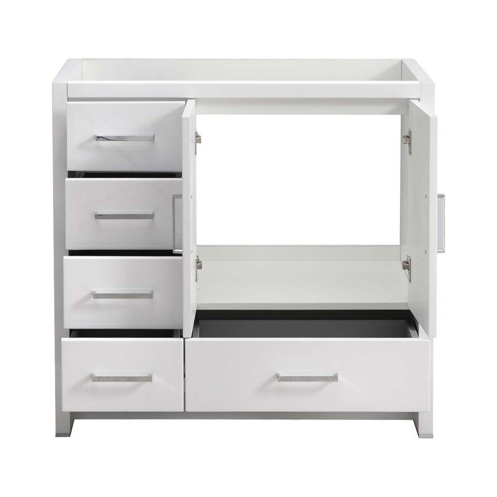 Imperia 36" Glossy White Free Standing Modern Bathroom Cabinet - Left Version