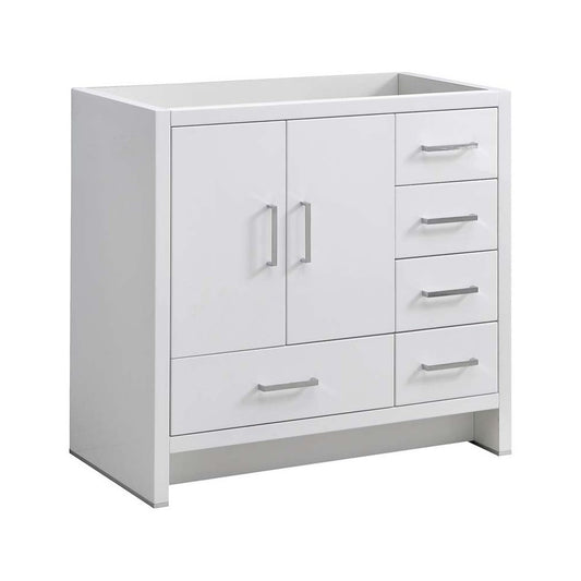Imperia 36" Glossy White Free Standing Modern Bathroom Cabinet - Right Version