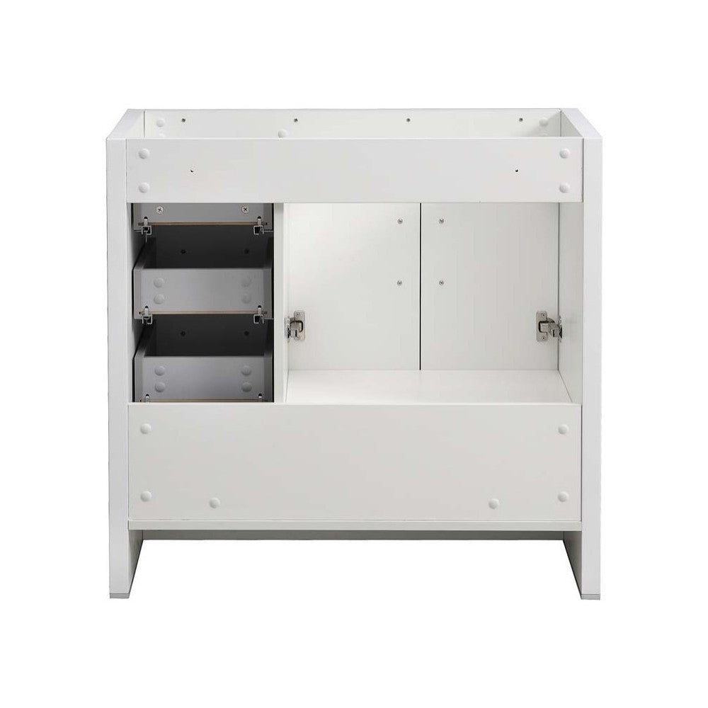 Imperia 36" Glossy White Free Standing Modern Bathroom Cabinet - Right Version