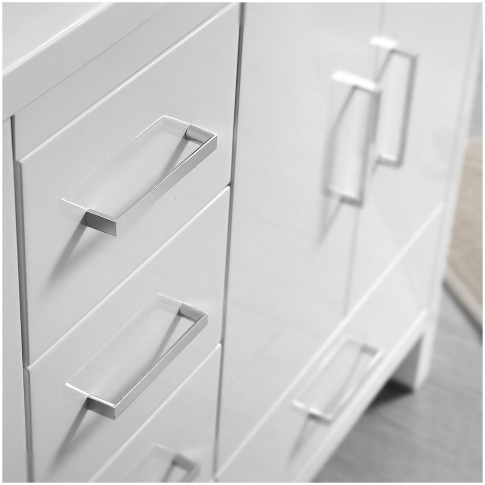 Imperia 36 White Free Standing Bathroom Cabinet w/ Integrated Sink - Left