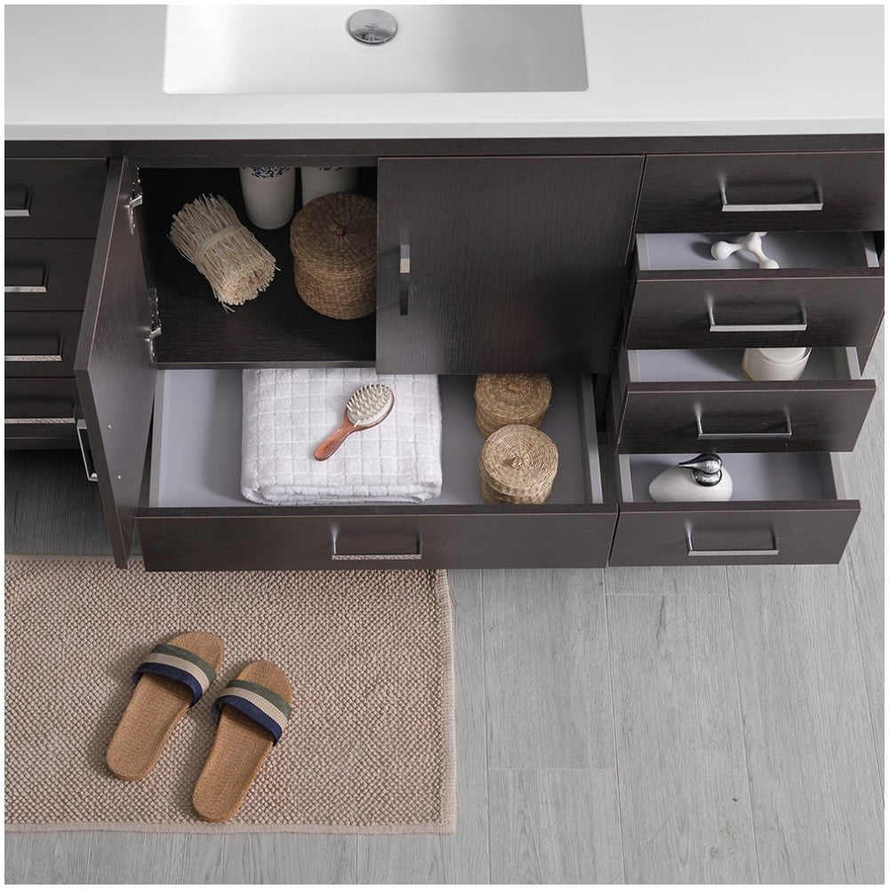 Imperia 60 Dark Gray Free Standing Single Sink Bathroom Vanity, Medicine Cabinet