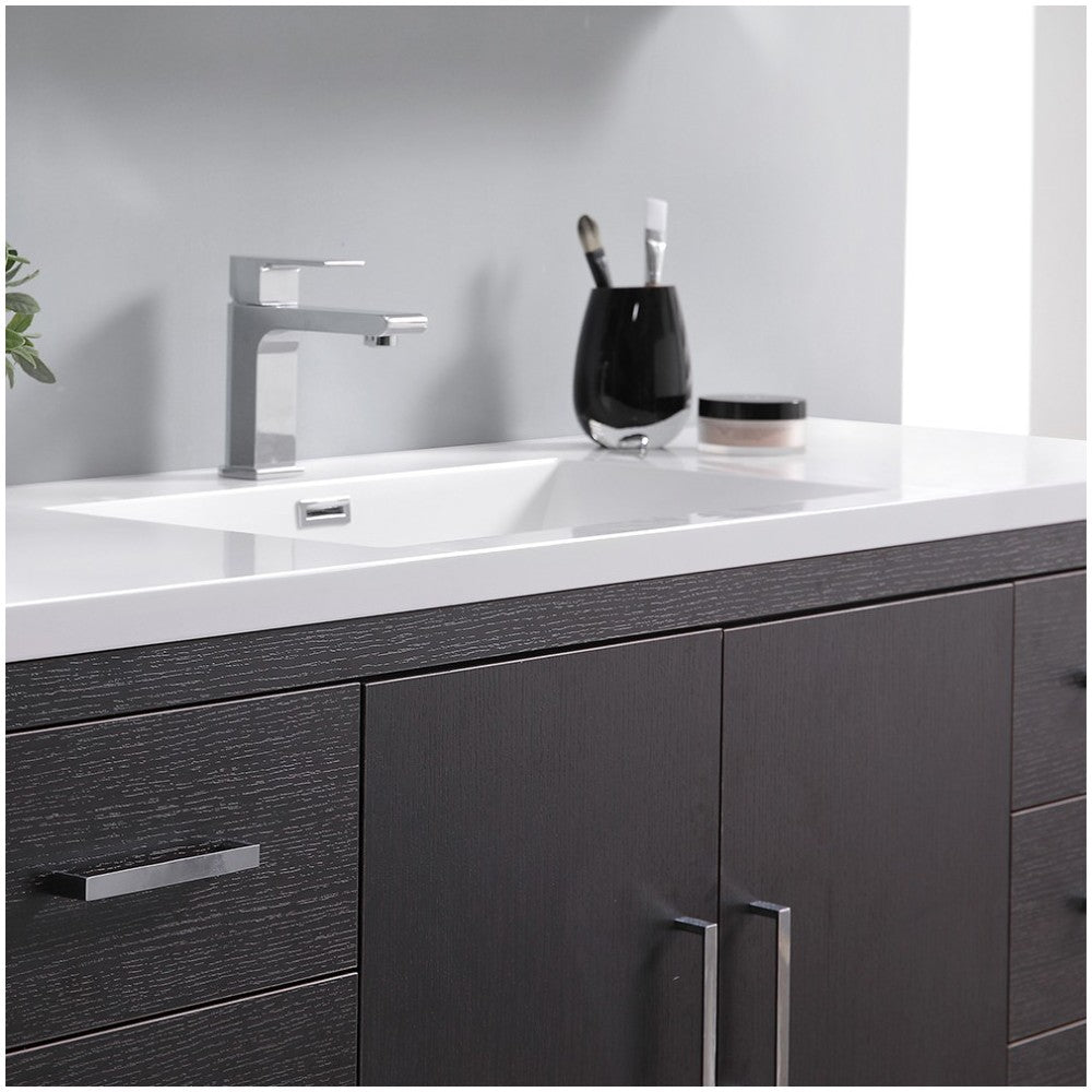 Imperia 60 Dark Gray Free Standing Single Sink Bathroom Vanity, Medicine Cabinet