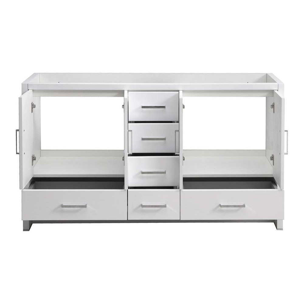 Imperia 60" Glossy White Free Standing Double Sink Modern Bathroom Cabinet