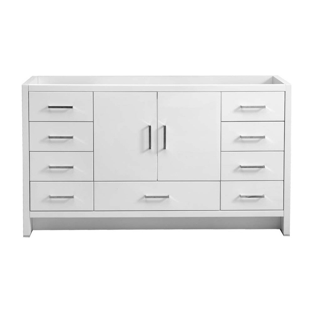 Imperia 60" Glossy White Free Standing Single Sink Modern Bathroom Cabinet