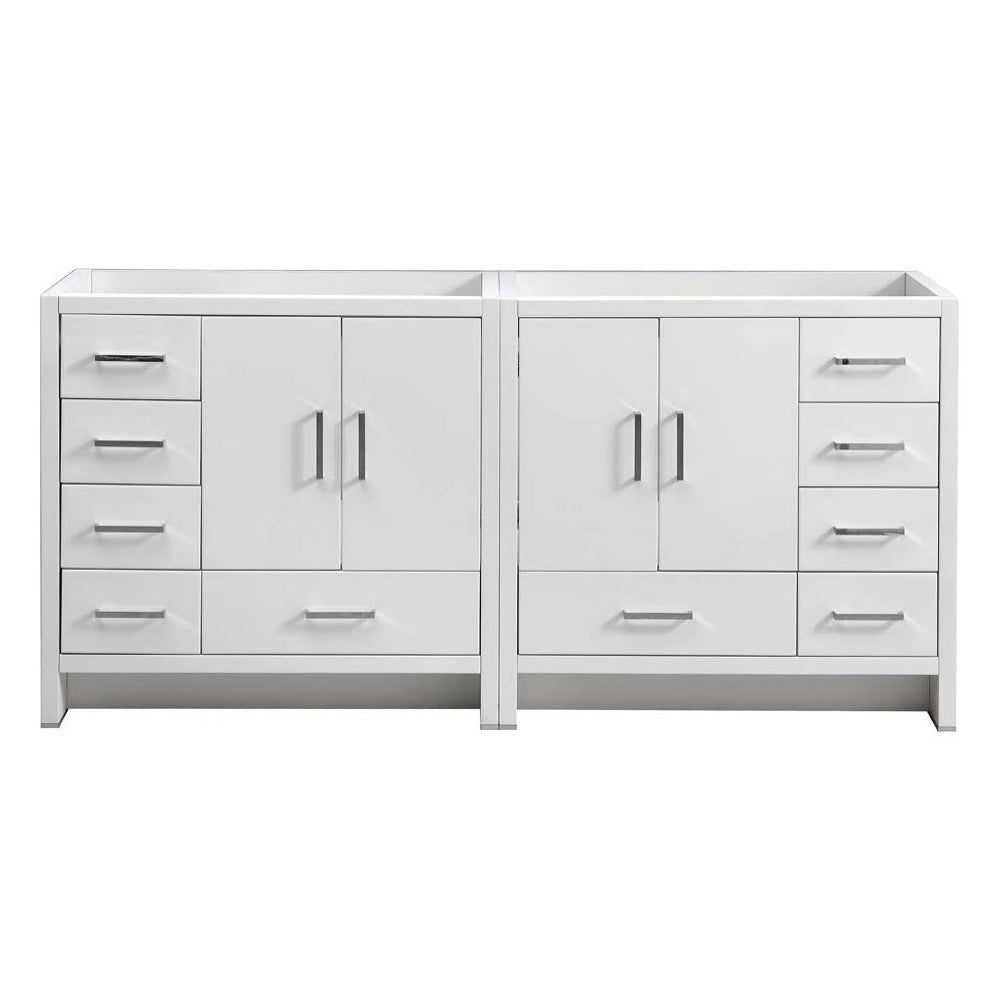 Imperia 72" Glossy White Free Standing Double Sink Modern Bathroom Cabinet