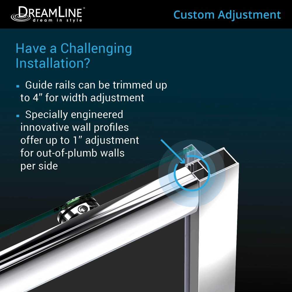 Infinity-Z 44-48 in. W x 72 in. H Semi-Frameless Sliding Shower Door, Frosted Glass in Chrome