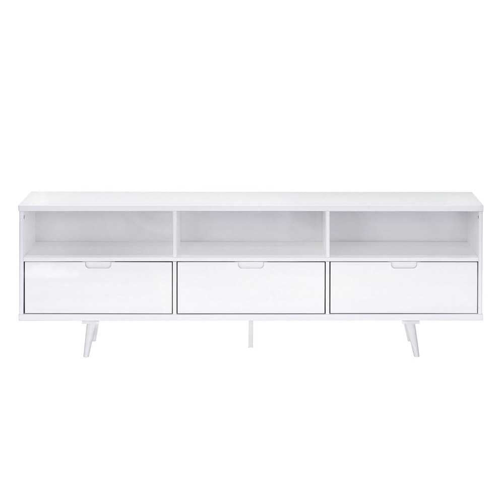 Ivy 70" 3 Drawer Solid Wood TV Stand - White